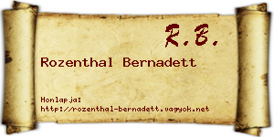 Rozenthal Bernadett névjegykártya